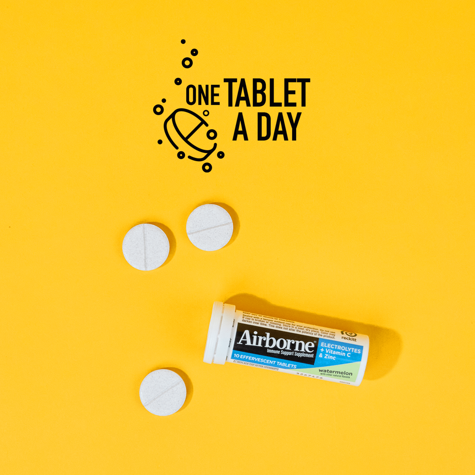 Take one Airborne Immune Support tablet a day