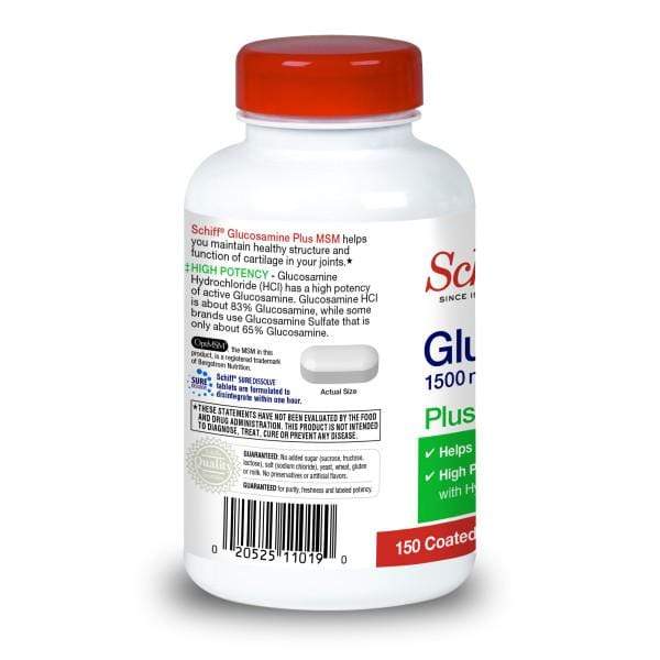 Schiff Glucosamine Tablets Plus MSM and Hyaluronic Acid 1500mg