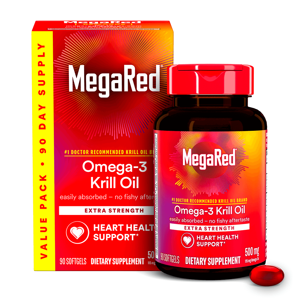 MegaRed 500mg Extra Strength Omega-3 Krill Oil Softgels