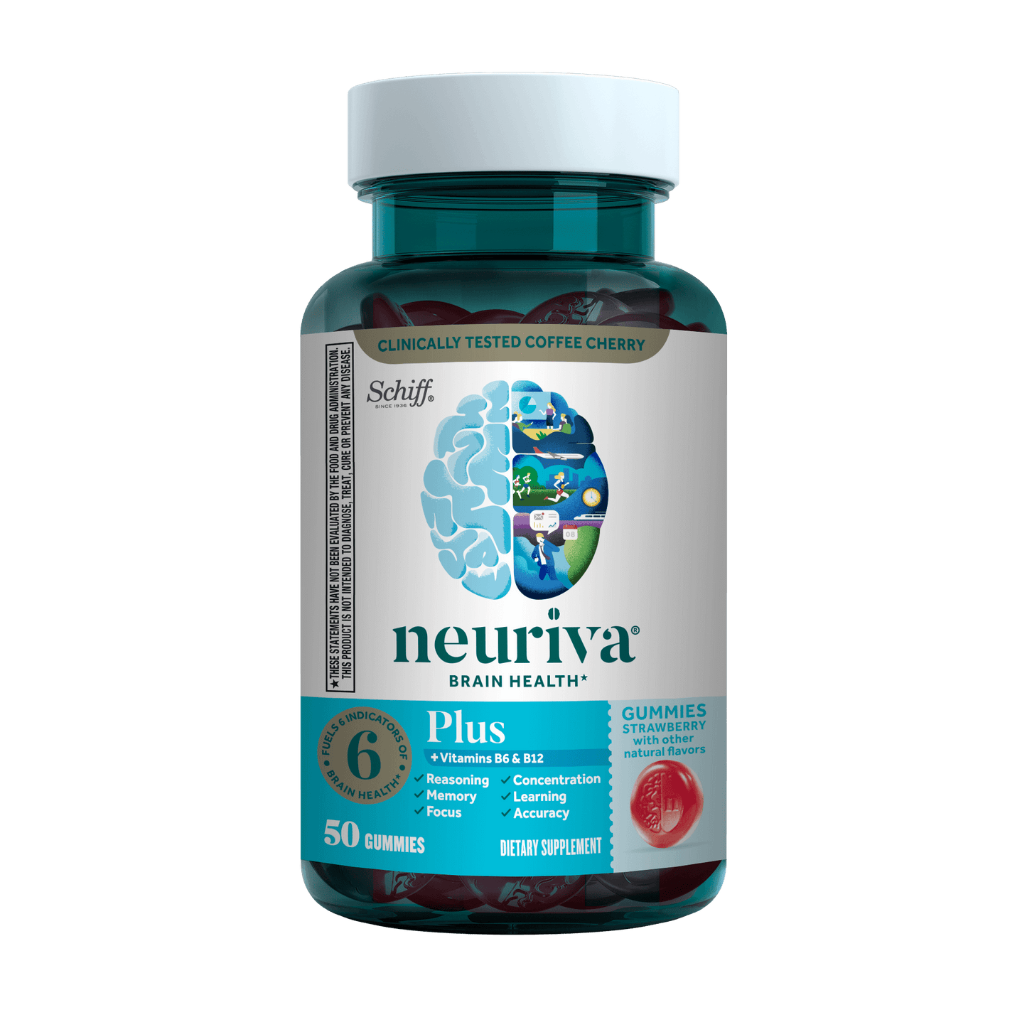 Neuriva Brain Health Plus Gummies Bottle, 50 Included