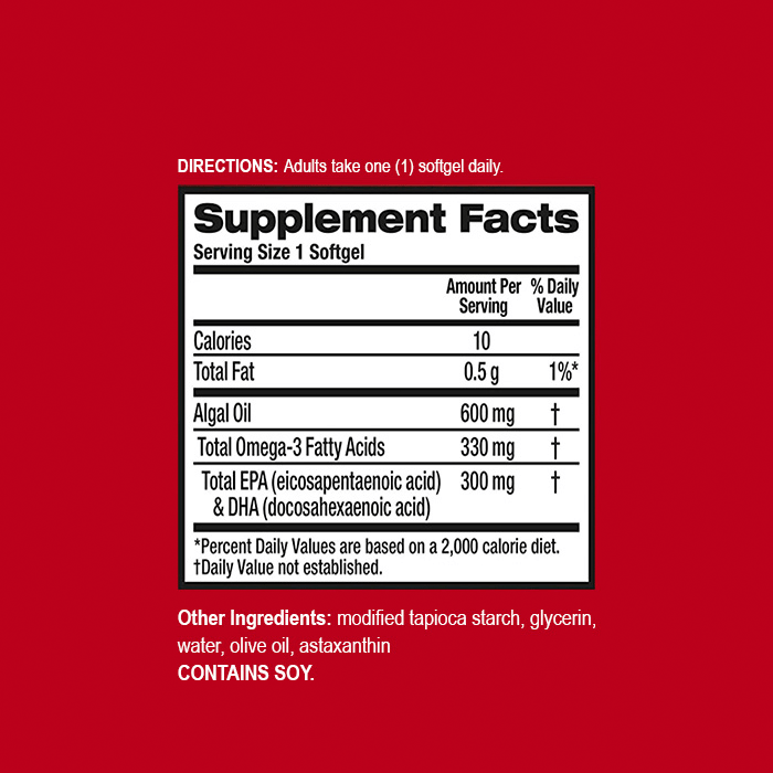 MegaRed Advanced Omega-3 Algae Oil Softgels