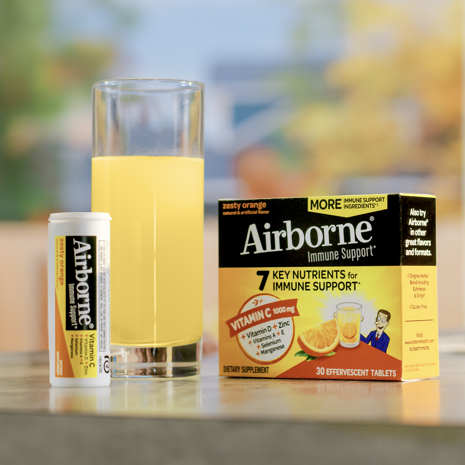 Airborne Effervescent Tablets Zesty Orange Triple Pack Schiff Vitamins