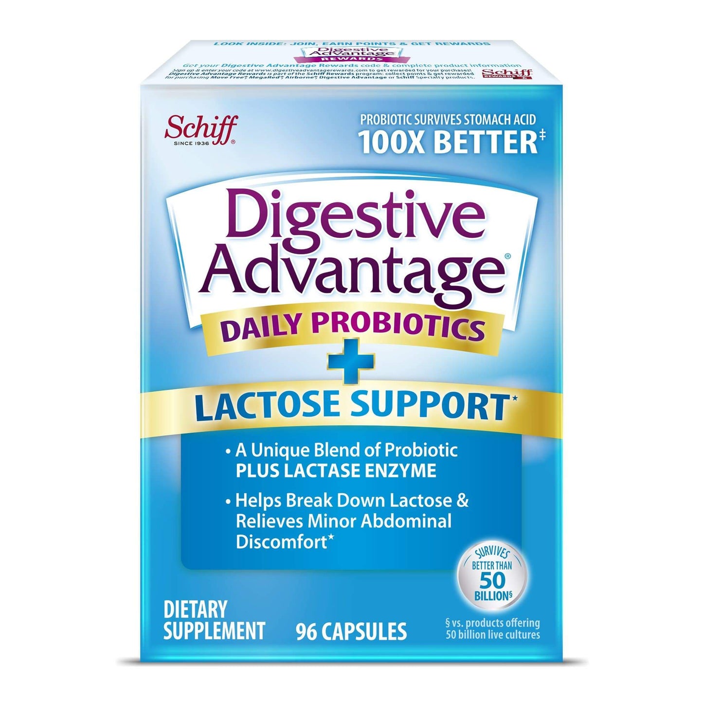 Digestive Advantage Daily Probiotics + Lactose Support