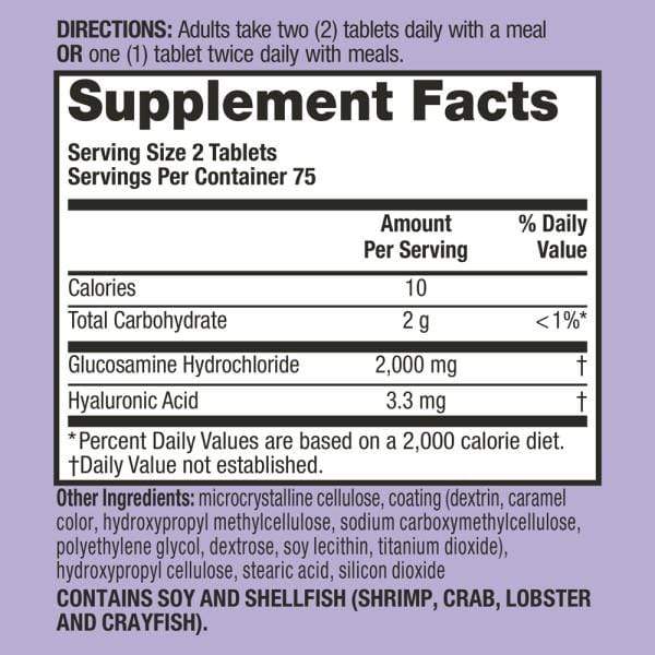 Schiff Specialty Glucosamine supplement facts