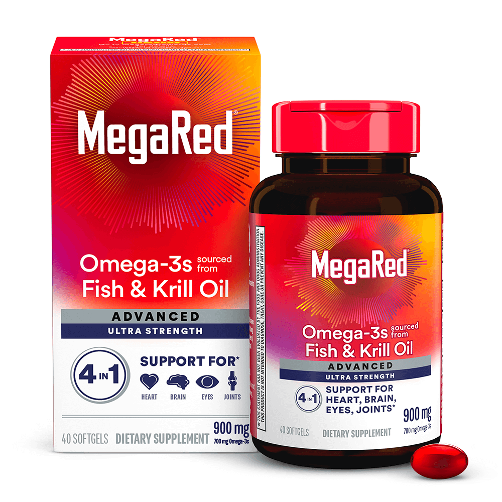 MegaRed Advanced 4in1 Concentrated Omega-3 Fish & Krill Oil 900mg