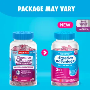 DIGESTIVE ADVANTAGE® Daily Probiotic – Assorted Fruit Blend Gummies