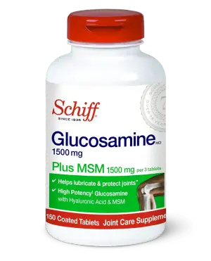 Schiff Glucosamine Tablets Plus MSM and Hyaluronic Acid 1500mg