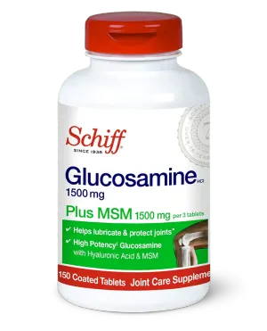 Schiff Glucosamine Tablets Plus MSM and Hyaluronic Acid 1500mg