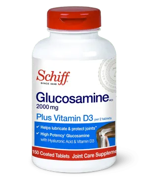 Schiff Glucosamine with Vitamin D3 & Hyaluronic Acid 2000mg
