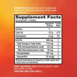 MegaRed 500mg Extra Strength Omega-3 Krill Oil Softgels