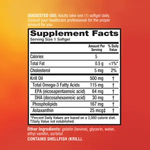 MegaRed 500mg Extra Strength Omega-3 Krill Oil Softgels