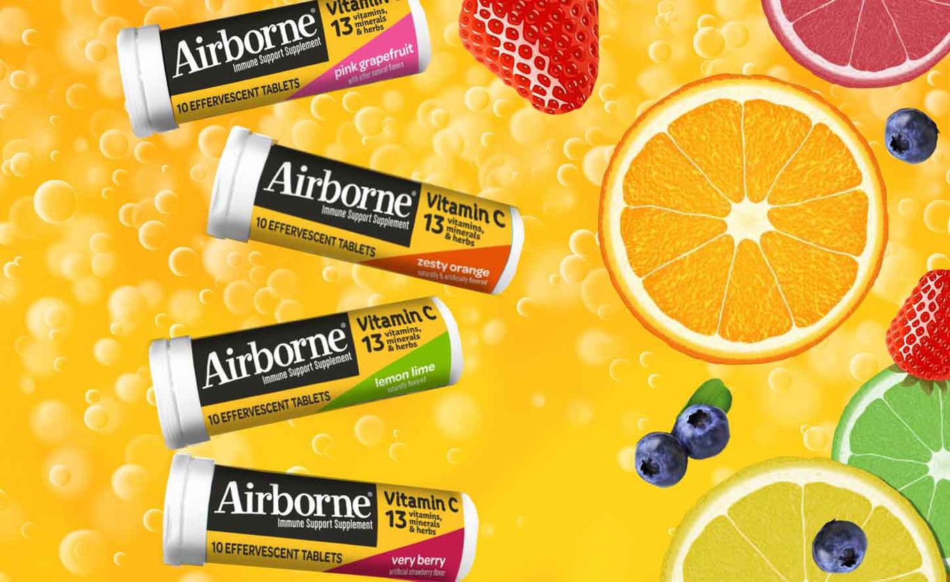 Airborne Effervescent tablets come in a range of fruit flavors